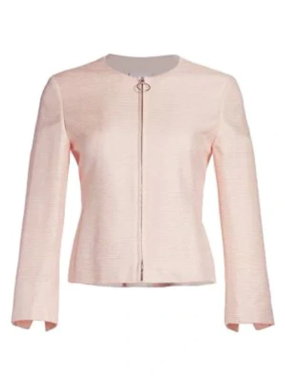 Akris Punto Back Peplum Silk Jacket In Aurora