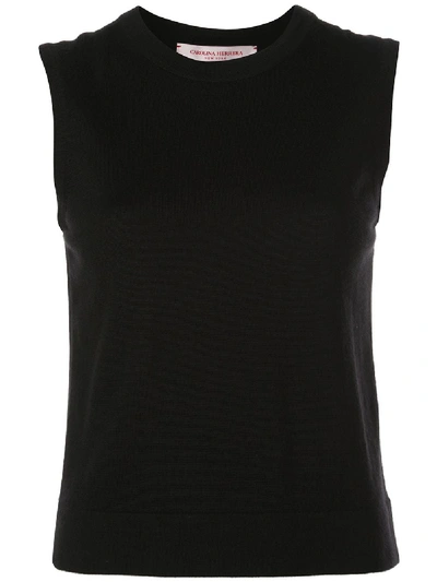 Carolina Herrera Sleeveless Knitted Top In Black