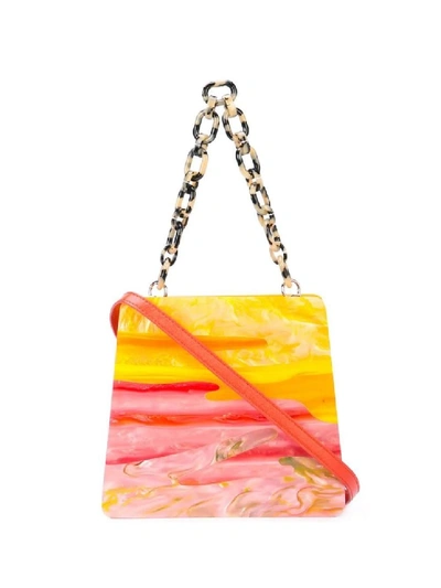 Edie Parker Multicolor Women's Sunset Structured Handbag In Gold