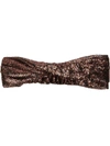 MAISON MICHEL BROWN WOMEN'S SIMONE SEQUIN EMBELLISHED HEADBAND,2320001001