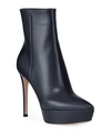 Gianvito Rossi Pointed Platform Zip Booties In Black