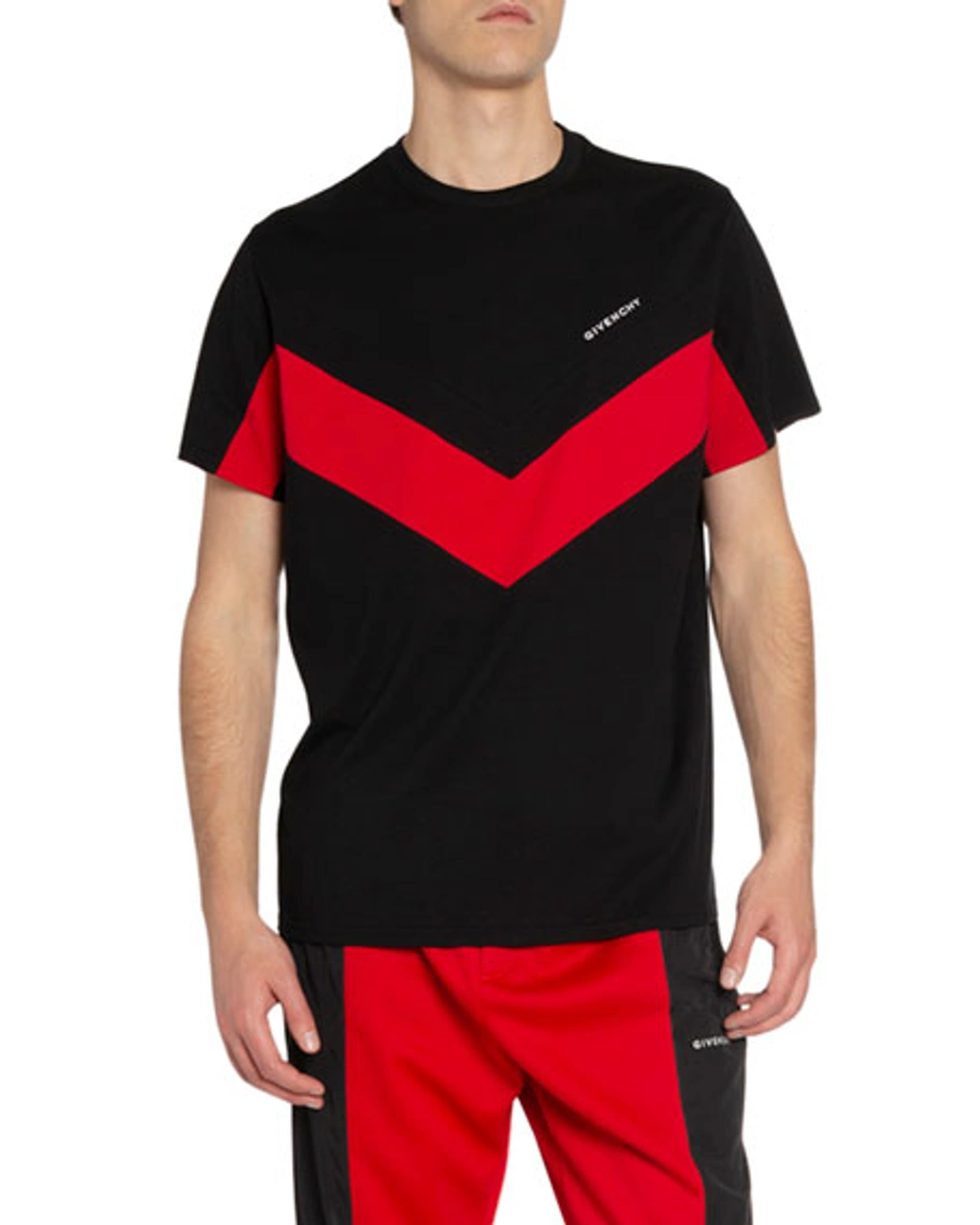 Givenchy Regular Fit V-cut Detail Cotton T-shirt In Black | ModeSens
