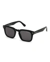 Tom Ford Men's Dax Square Solid Acetate Sunglasses