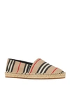 Burberry Alport Striped Espadrille Slip-on Loafers In Beige