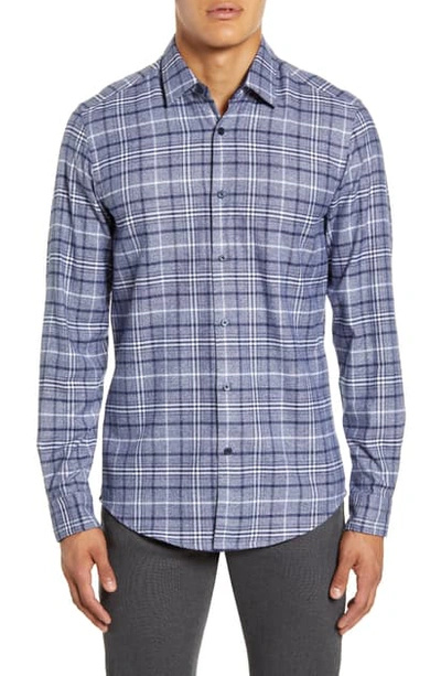 Hugo Boss Lukas Regular Fit Plaid Button-up Shirt In Dark Blue