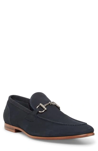 Steve Madden Debinair Bit Loafer In Navy Nubuck