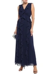 DIANE VON FURSTENBERG RUFFLED GEORGETTE MAXI WRAP DRESS,3074457345621441668