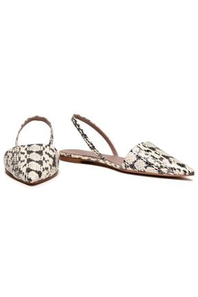 Diane Von Furstenberg Koko 5 Elaphe Slingback Point-toe Flats In Animal Print