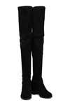 Stuart Weitzman Accordion Over-the-knee Suede Boots In Black
