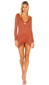 Superdown Nica Layered Mini Dress In Red Metallic