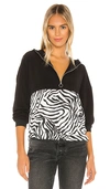 Superdown Tilly Zip Up Jacket In Black & White Zebra