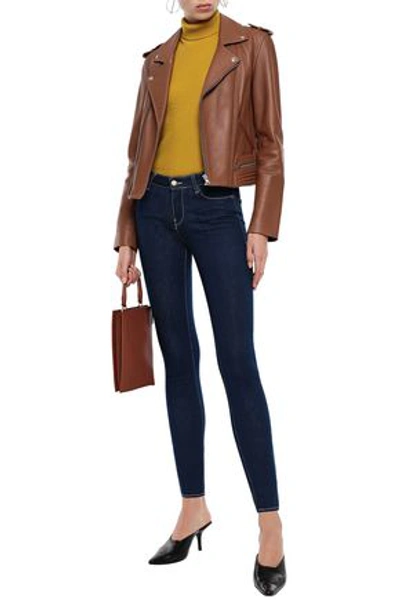 Ba&sh Cropped Mid-rise Skinny Jeans In Blue