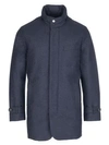 Norwegian Wool Down-lined Virgin-wool Coat In Blue