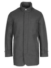 Norwegian Wool Slim-fit Hooded Wool Down Car Coat In Charcoal