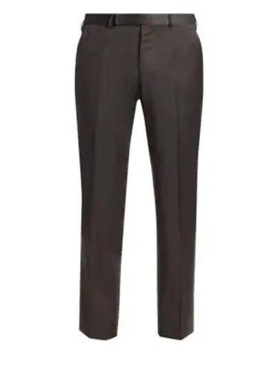 Ermenegildo Zegna Achillfarm Tapered Straight-leg Wool Trousers In Brown