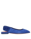 Santoni Pointed Ballerina Shoes In Blue