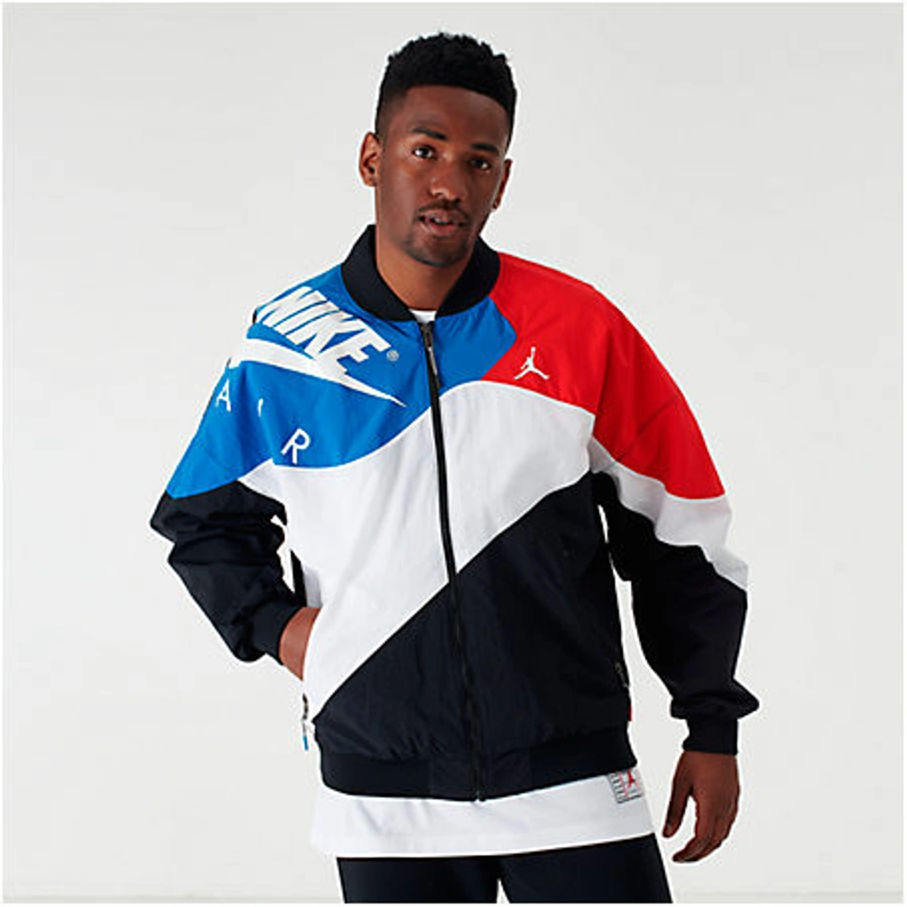 Nike Jordan Men's Legacy Aj4 Lightweight Jacket In Blue/red ModeSens