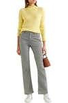 MARC JACOBS MARC JACOBS WOMAN RUFFLED RIBBED WOOL TURTLENECK SWEATER PASTEL YELLOW,3074457345621116264