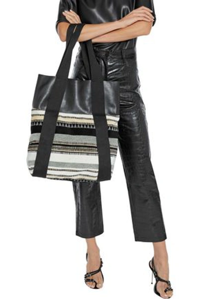 Proenza Schouler Small Convertible Leather And Cotton-jacquard Backpack In Black