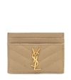 SAINT LAURENT MONOGRAM LEATHER CARD HOLDER,P00434401