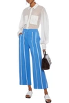 DEREK LAM CROPPED STRETCH-COTTON TWILL WIDE-LEG PANTS,3074457345621268598