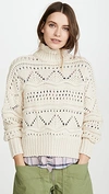 Isabel Marant Étoile Naka High-neck Cable-knit Sweater In Floral