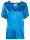 Macgraw Shadow Lace-detail Blouse In Blue