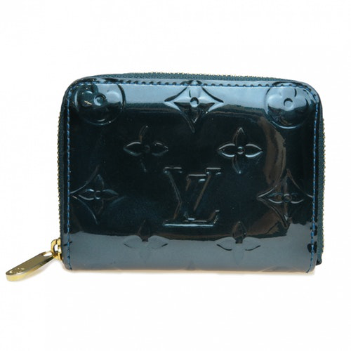 Pre-Owned Louis Vuitton Zippy Navy Patent Leather Wallet | ModeSens