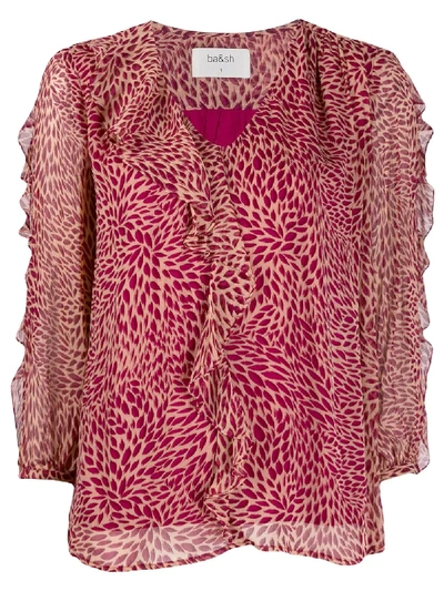 Ba&sh Ruffle Shift Blouse In Pink