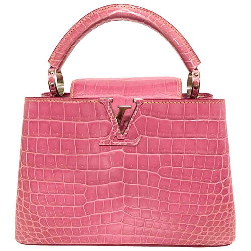 Pre-Owned Louis Vuitton Capucines Pink Crocodile Handbag | ModeSens