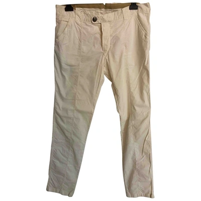Pre-owned Barba Trousers In White