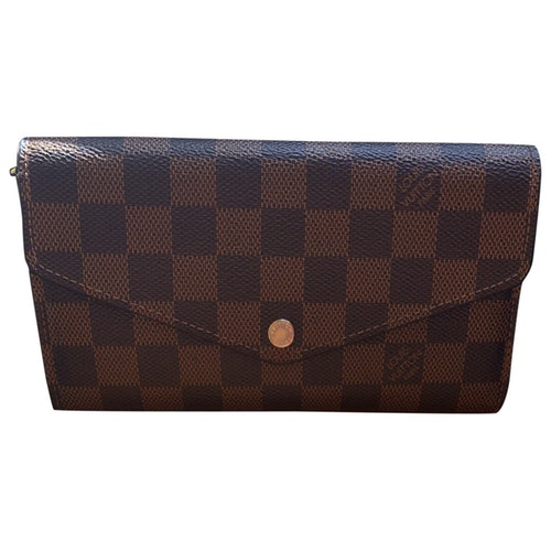 Pre-Owned Louis Vuitton Sarah Brown Leather Wallet | ModeSens