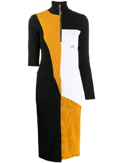 A-cold-wall* Asymmetric Colour-block Dress In Black