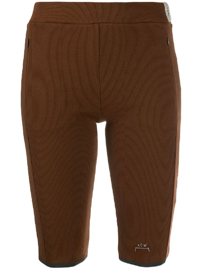 A-cold-wall* Fitted Logo Shorts In Brown