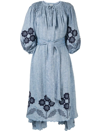 Innika Choo Hugh Jesmock Midi Dress In Blau | ModeSens