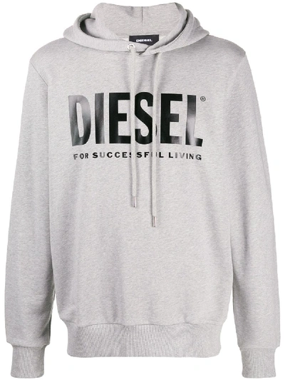 Diesel Logo印花连帽衫 In Grey