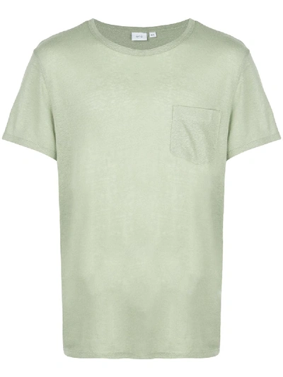 Onia Chad Linen-blend T-shirt In Green