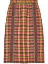 GUCCI CHECK PRINT TWEED SKIRT