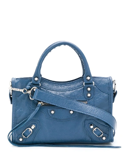 Balenciaga Mini Classic City Shoulder Bag In Blue