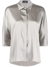 Styland Concealed Button Shirt In Grey