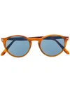 Persol Round Frame Sunglasses In Braun