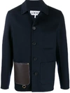 Loewe Patch Pocket Single-breasted Jacket In Blue
