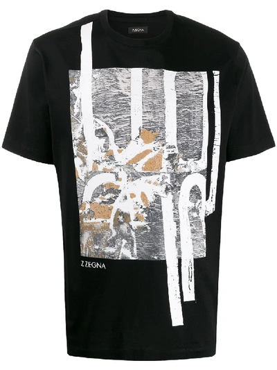 Z Zegna T-shirt Mit Grafischem Print In Black