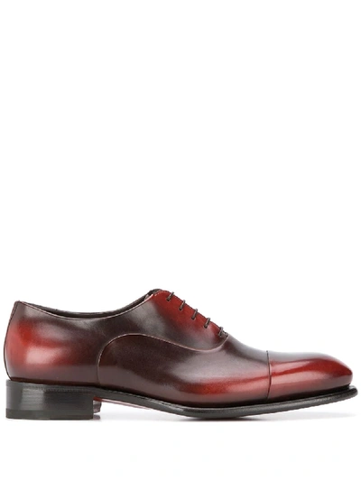 Santoni Lace Up Shoes In Braun
