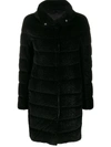 HERNO CONCEALED FASTENING PADDED COAT
