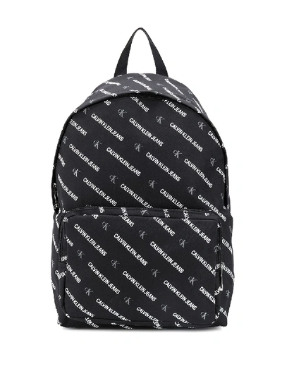 Calvin Klein Jeans Est.1978 Logo Print Backpack In Black