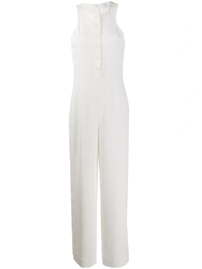 Proenza Schouler Buttoned Sleeveless Jumpsuit In White