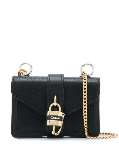 Chloé Black Aby Chain Leather Shoulder Bag In Black