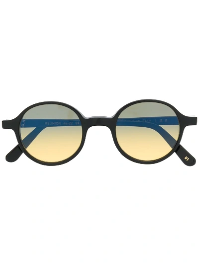 L.g.r Reunion Round-frame Sunglasses In Black