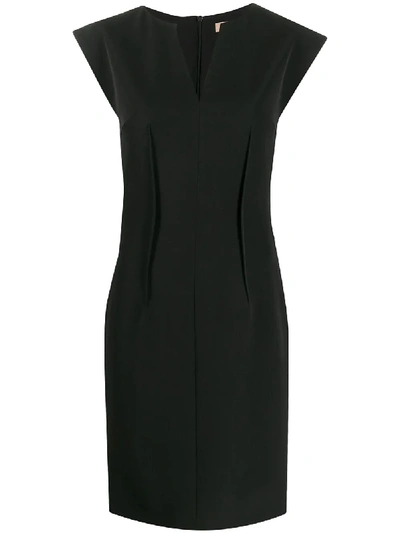 Blanca Exposed-dart Pencil Dress In Black